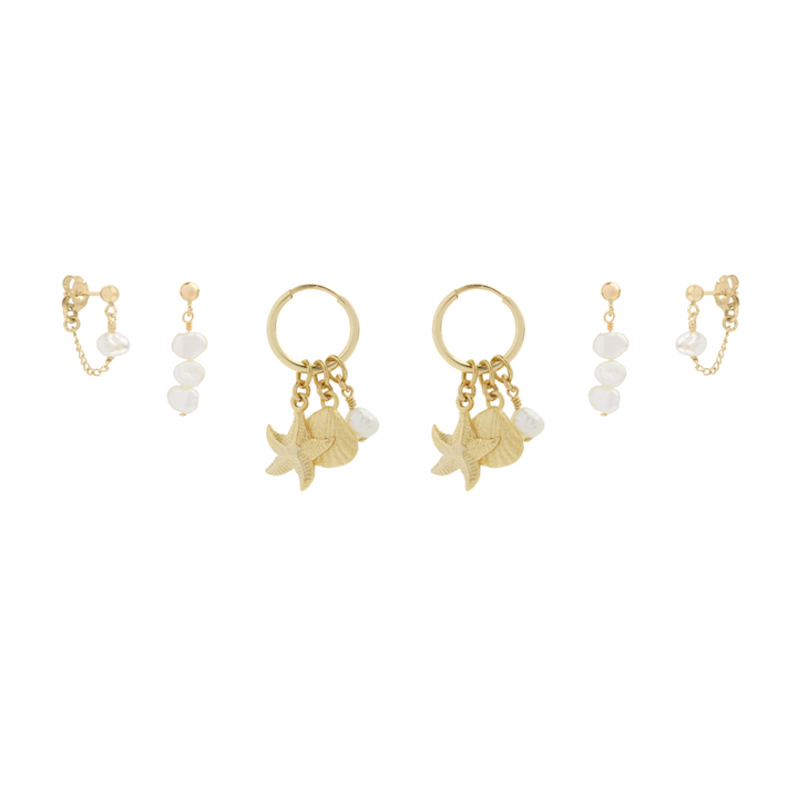 Milos Earring Stack - Gold
