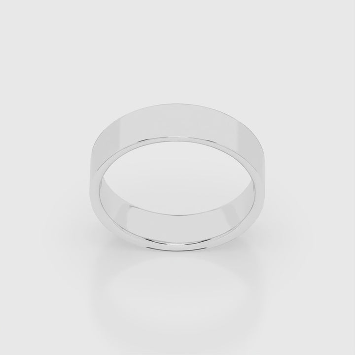 Cigar Ring 6mm - 7mm - White Gold