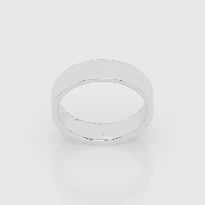 Cigar Ring 3mm - 5mm - White Gold