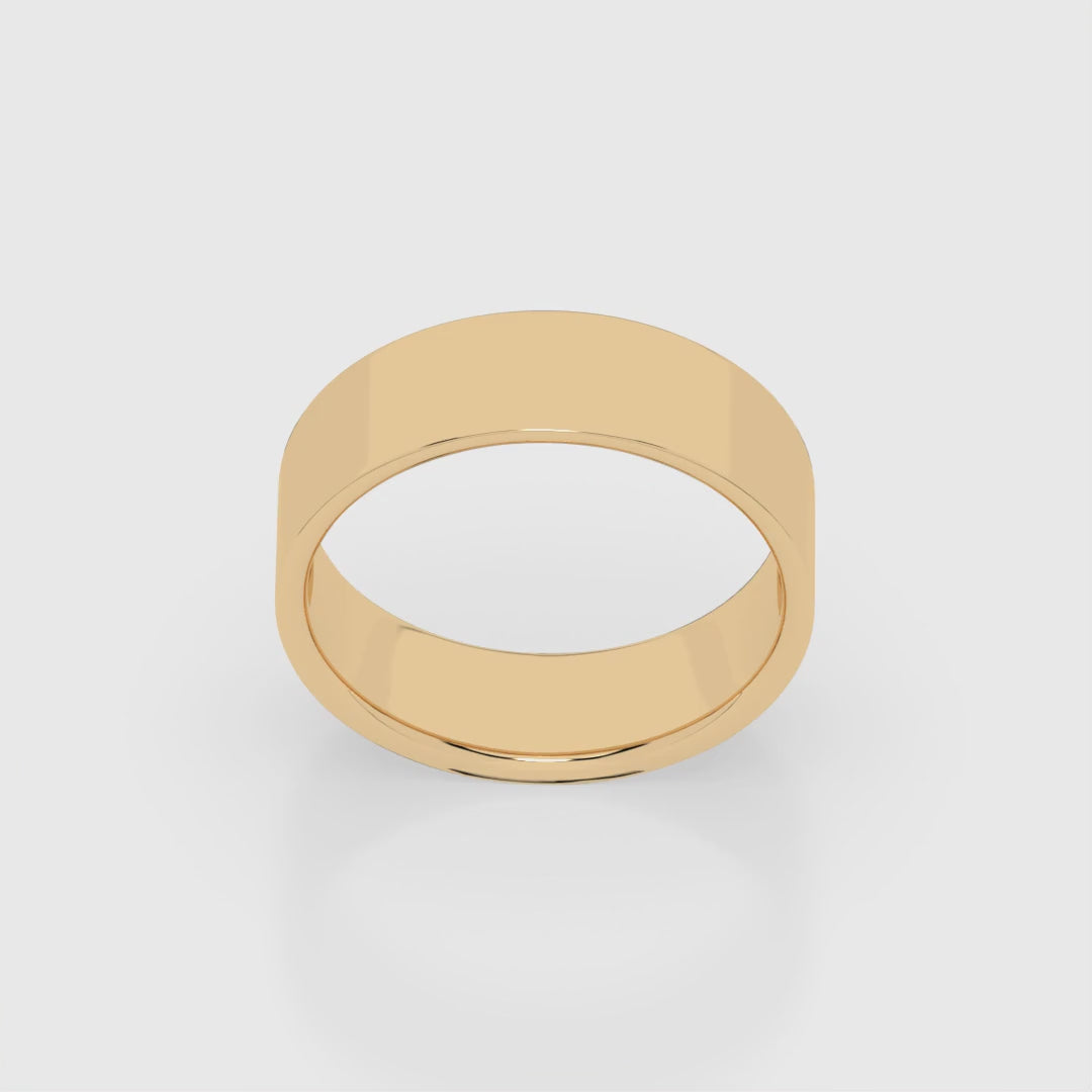 Cigar Ring 6mm - 7mm - Yellow Gold