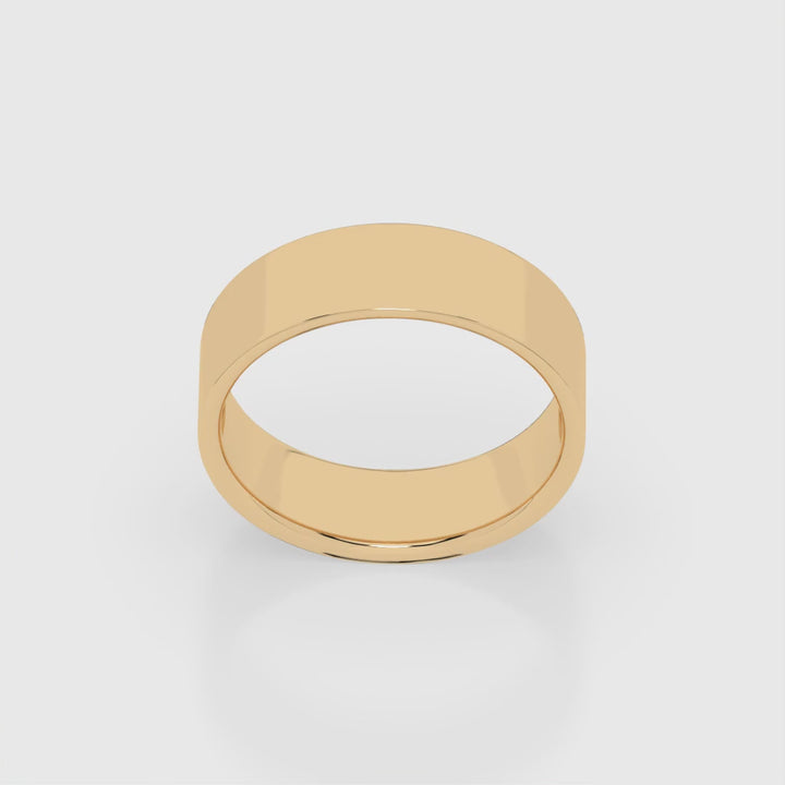 Cigar Ring 6mm - 7mm - Yellow Gold