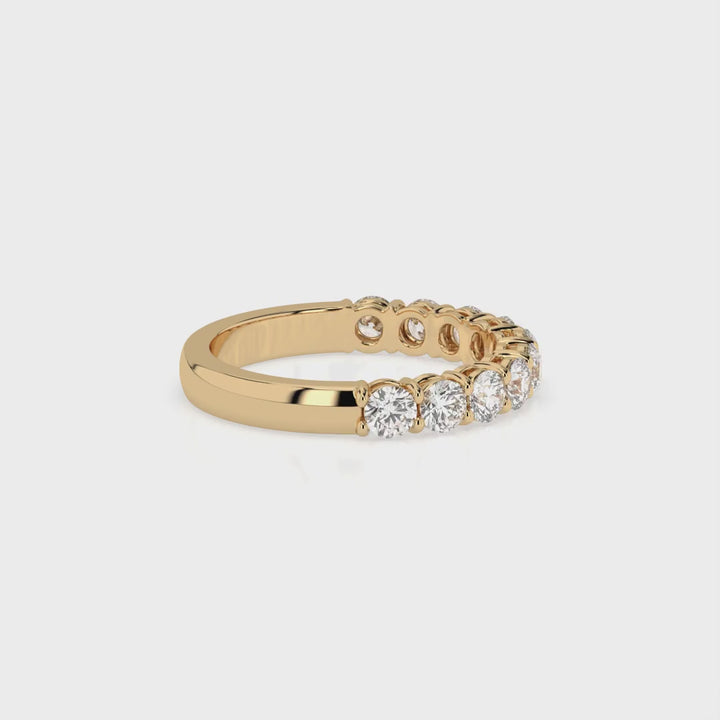 Teya 1/2 Pave Ring - Yellow Gold