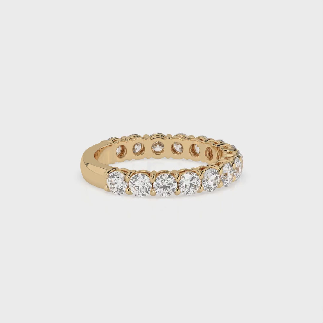 Teya 3/4 Pave Ring - Yellow Gold