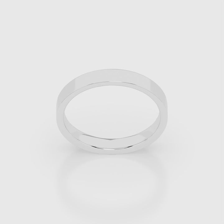 Cigar Ring 3mm - 5mm - White Gold