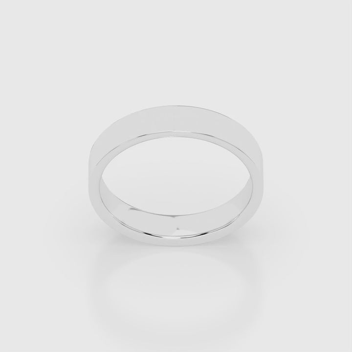 Cigar Ring 3mm - 5mm - White Gold