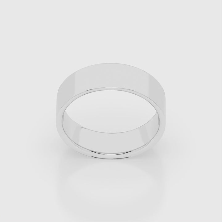 Cigar Ring 6mm - 7mm - White Gold