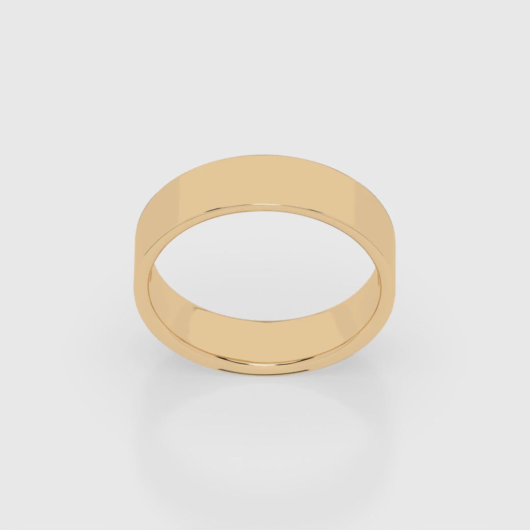 Cigar Ring 6mm - 7mm - Yellow Gold