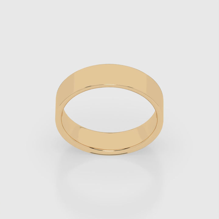 Cigar Ring 6mm - 7mm - Yellow Gold