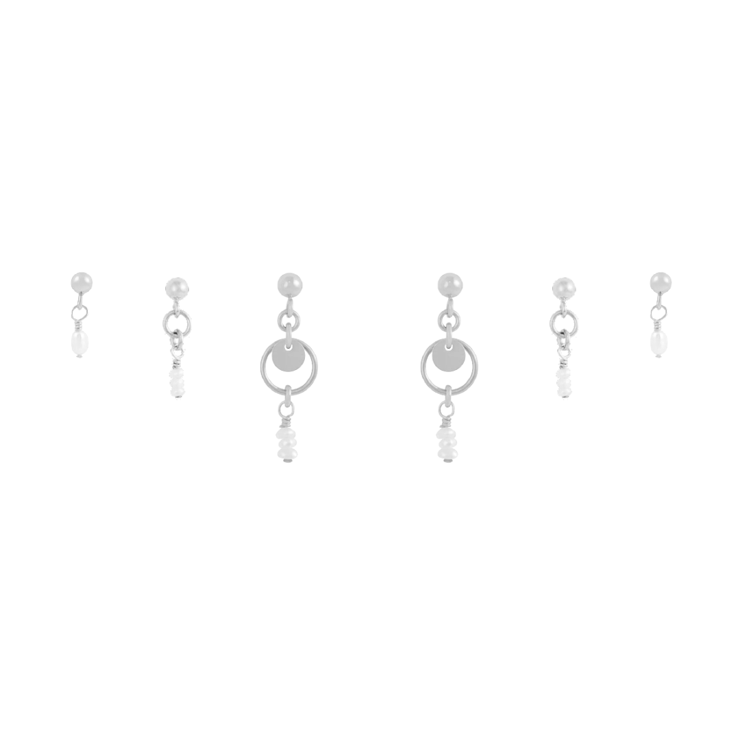 Stevie Earring Stack - Silver