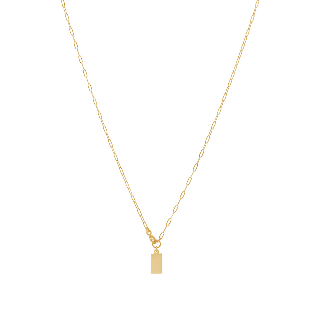 Rectangle Tag Necklace - Gold