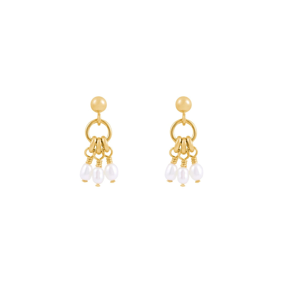 Mila Freshwater Pearl Earrings - Gold