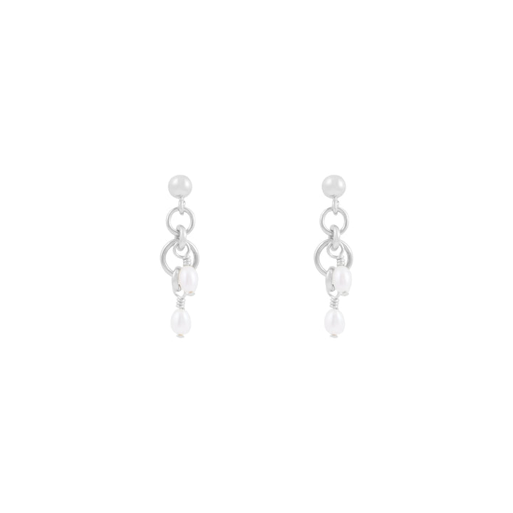 Peta Freshwater Pearl Earrings - Silver