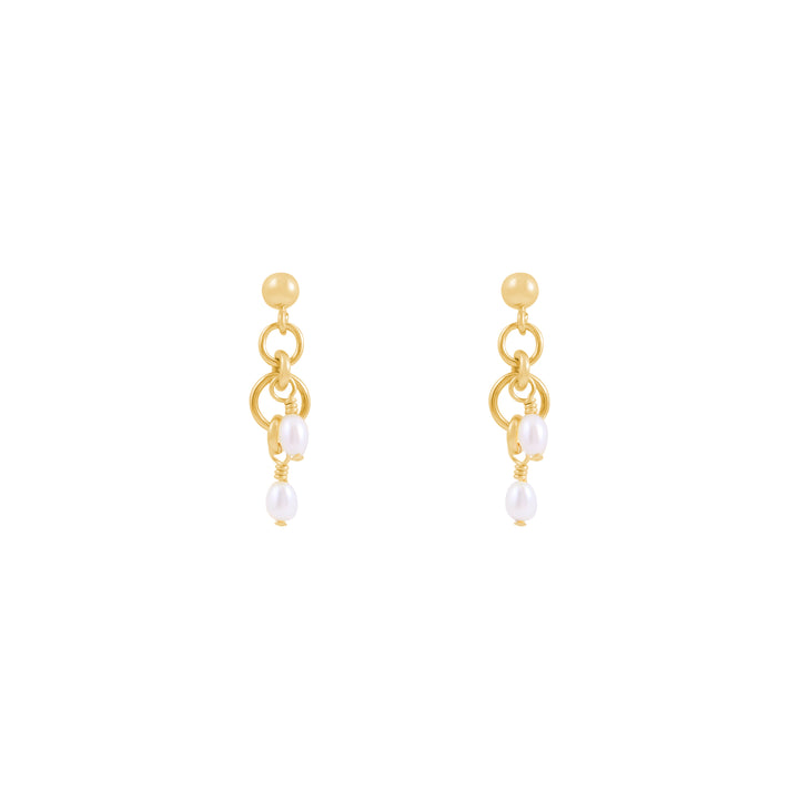 Peta Freshwater Pearl Earrings - Gold