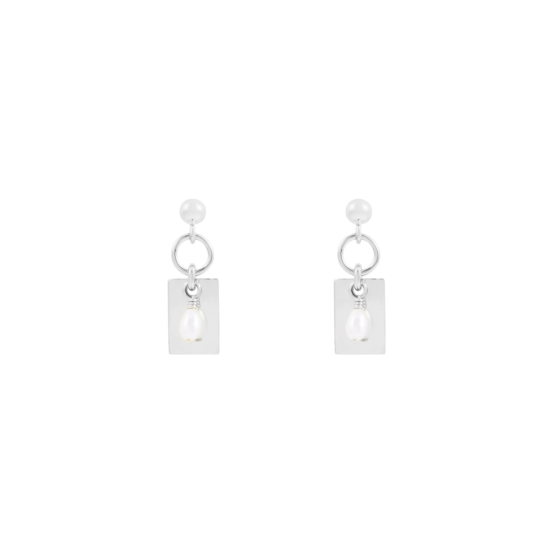 Tara Freshwater Pearl Earrings - Silver