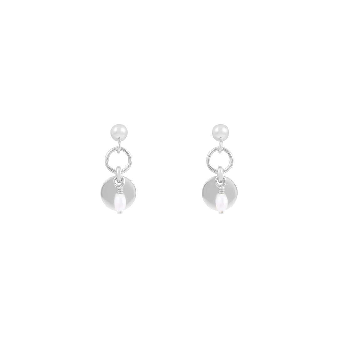 Sia Freshwater Pearl Earrings - Silver