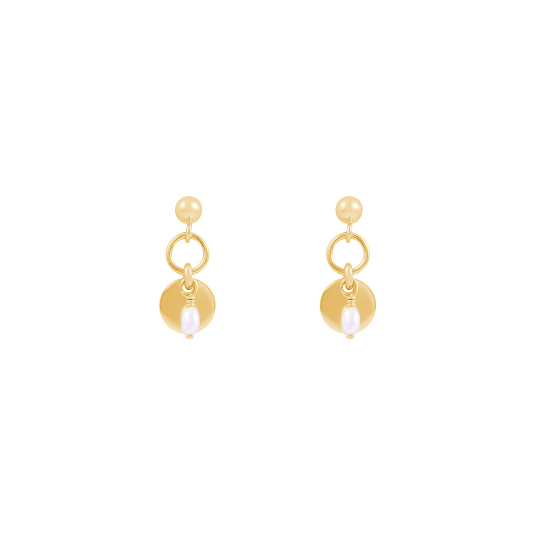 Sia Freshwater Pearl Earrings - Gold