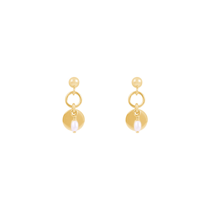 Sia Freshwater Pearl Earrings - Gold