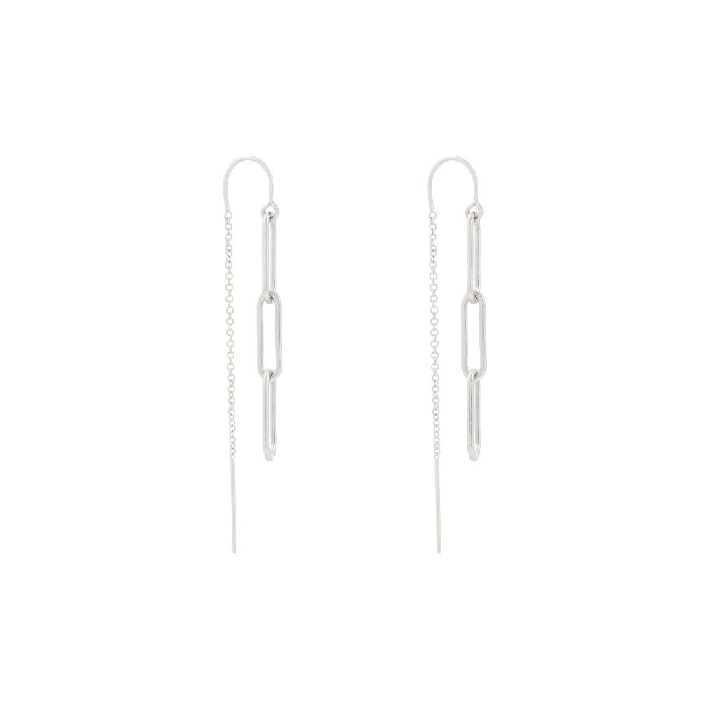 Silver threader store earrings