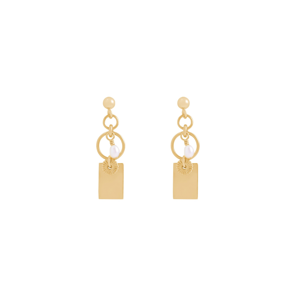Indy Freshwater Pearl Earrings - Gold