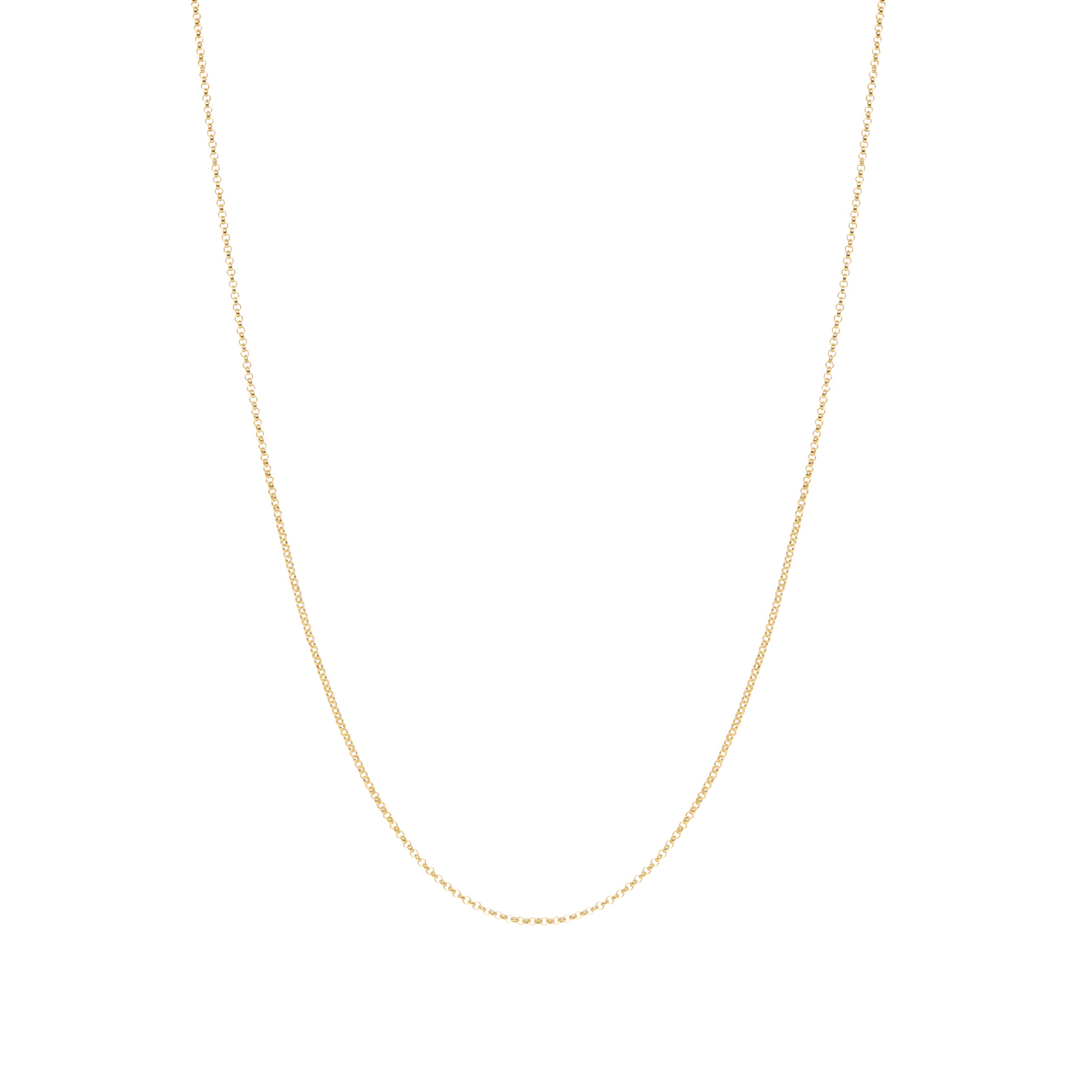 Thin Rolo Chain Necklace - Gold