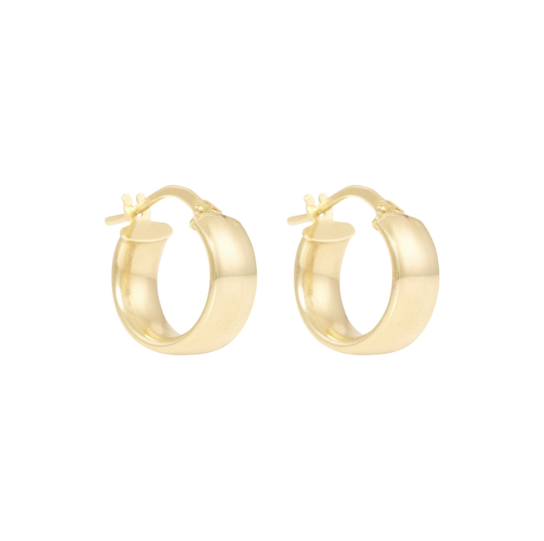 Olivia Hoop Earrings - Solid Gold