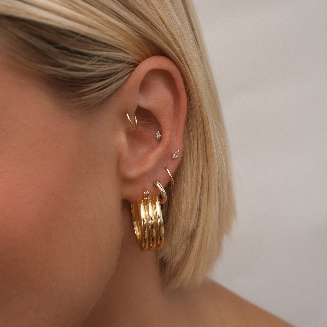 Marquise Catilage Earring - Solid Gold