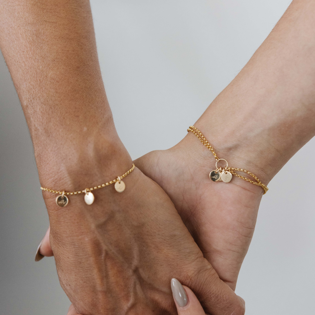 Engravable Double Chain Bracelet Gold