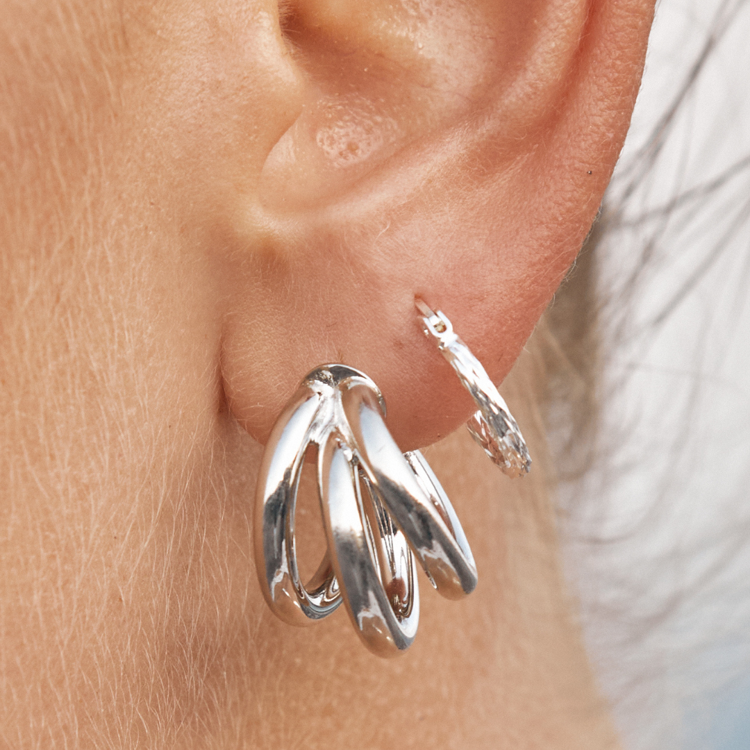Astrid Hoop Earrings - Silver