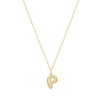 Bubble Letter Necklace - Gold - P