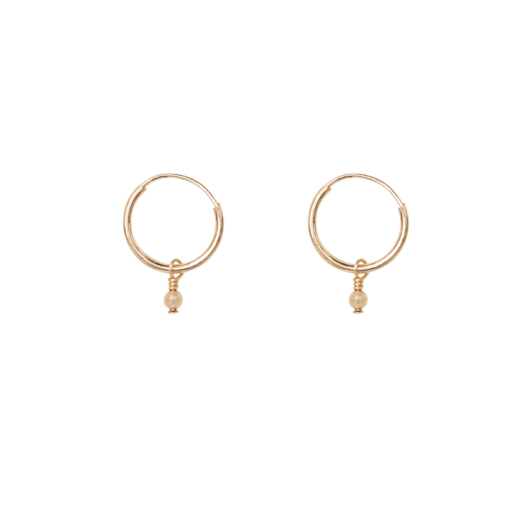 Noa Bead Mini Hoop - Gold