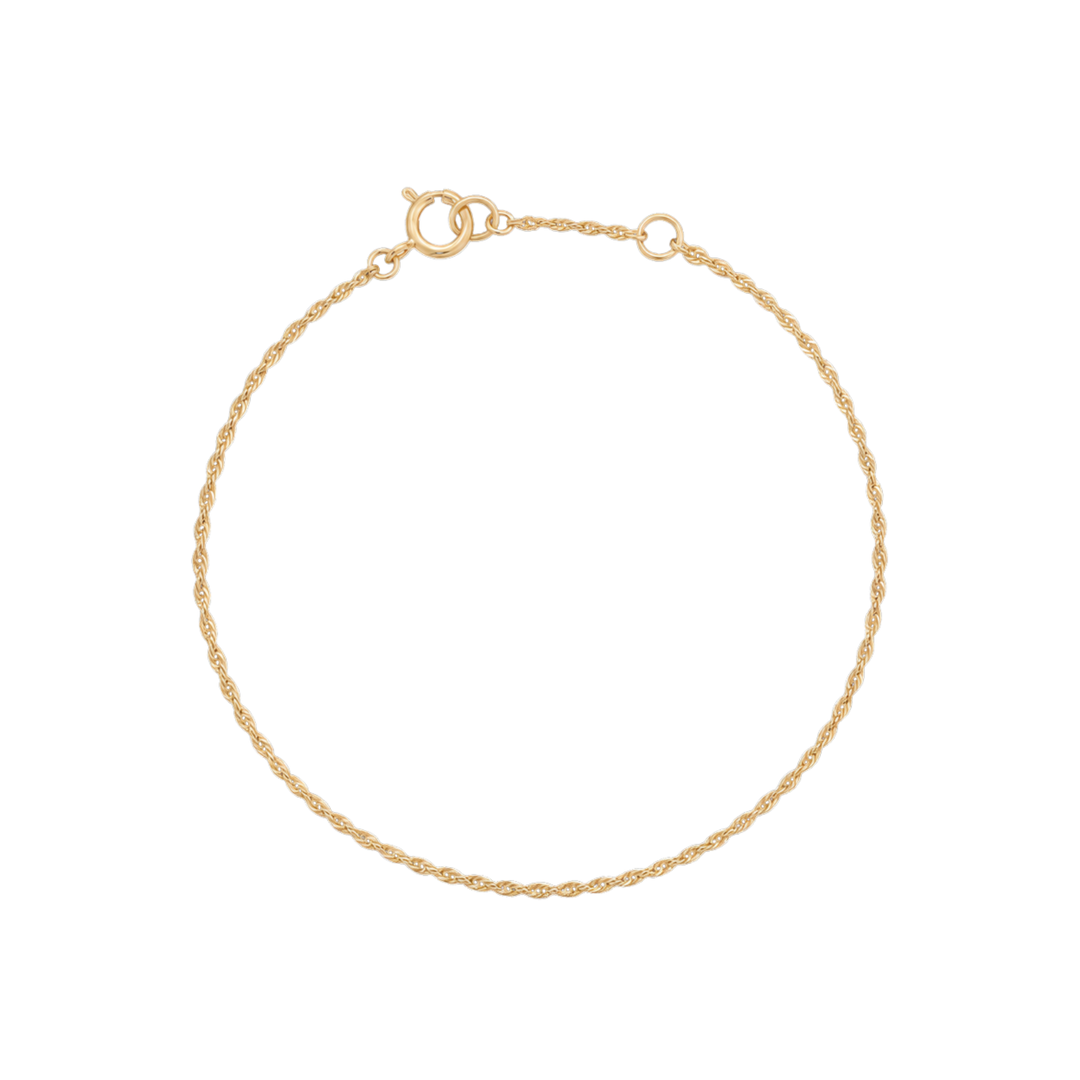 Fine Rope Chain Bracelet - Solid Gold