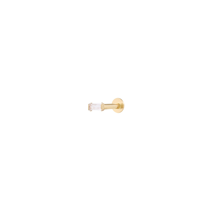 Baguette Cartilage Earring - Solid Gold