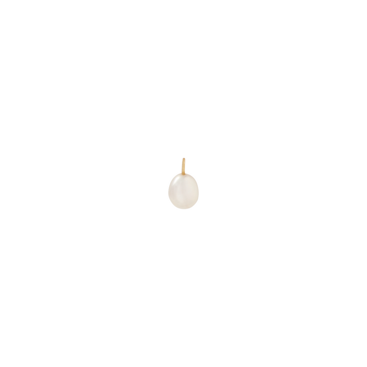 Dainty Pearl Charm - Solid Gold