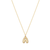 Bubble Letter Necklace - Gold - A