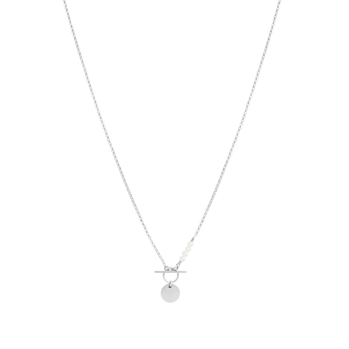 Engravable Darcie Pearl Necklace - Silver