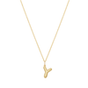 Bubble Letter Necklace - Gold - Y