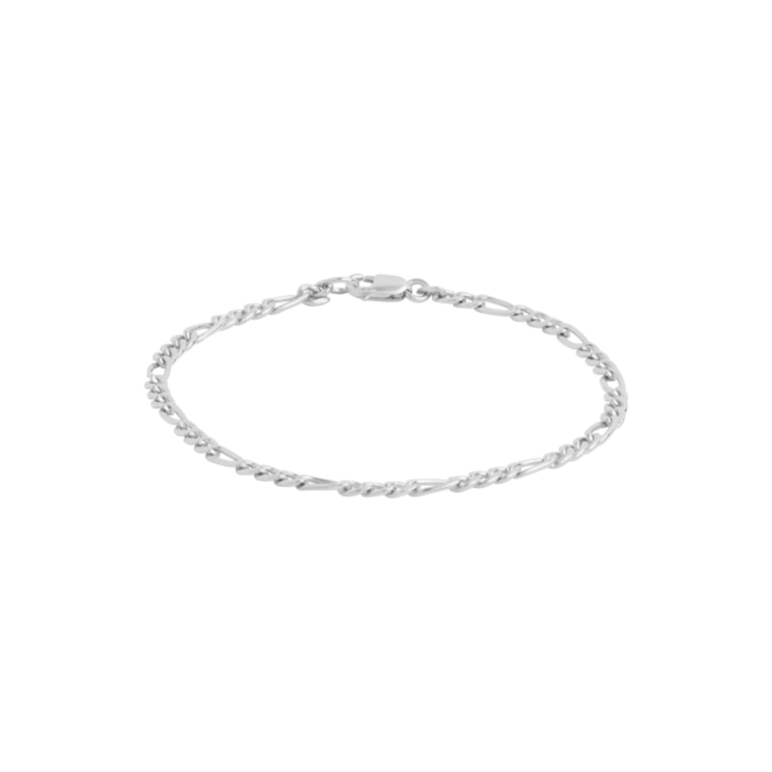 Men's Fine Figaro Bracelet - Silver