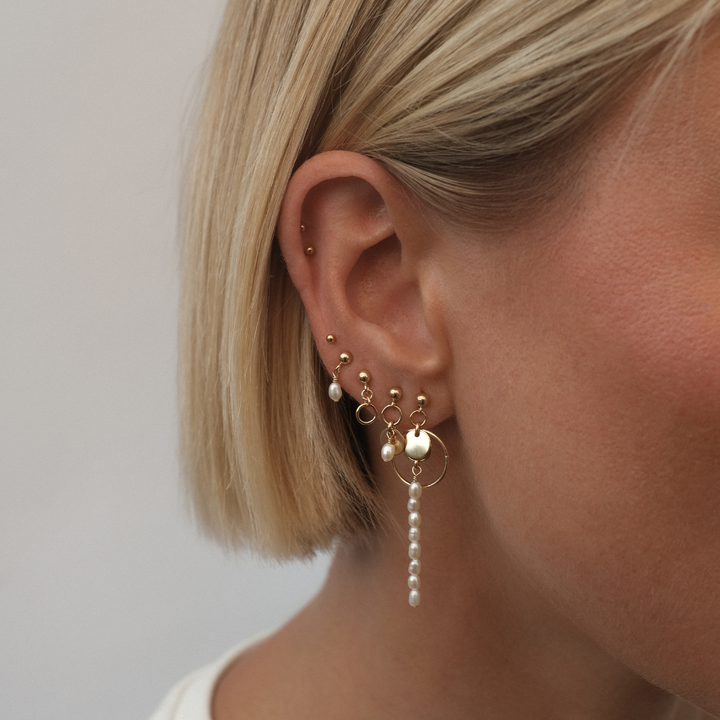 Brydie Freshwater Pearl Earrings - Gold