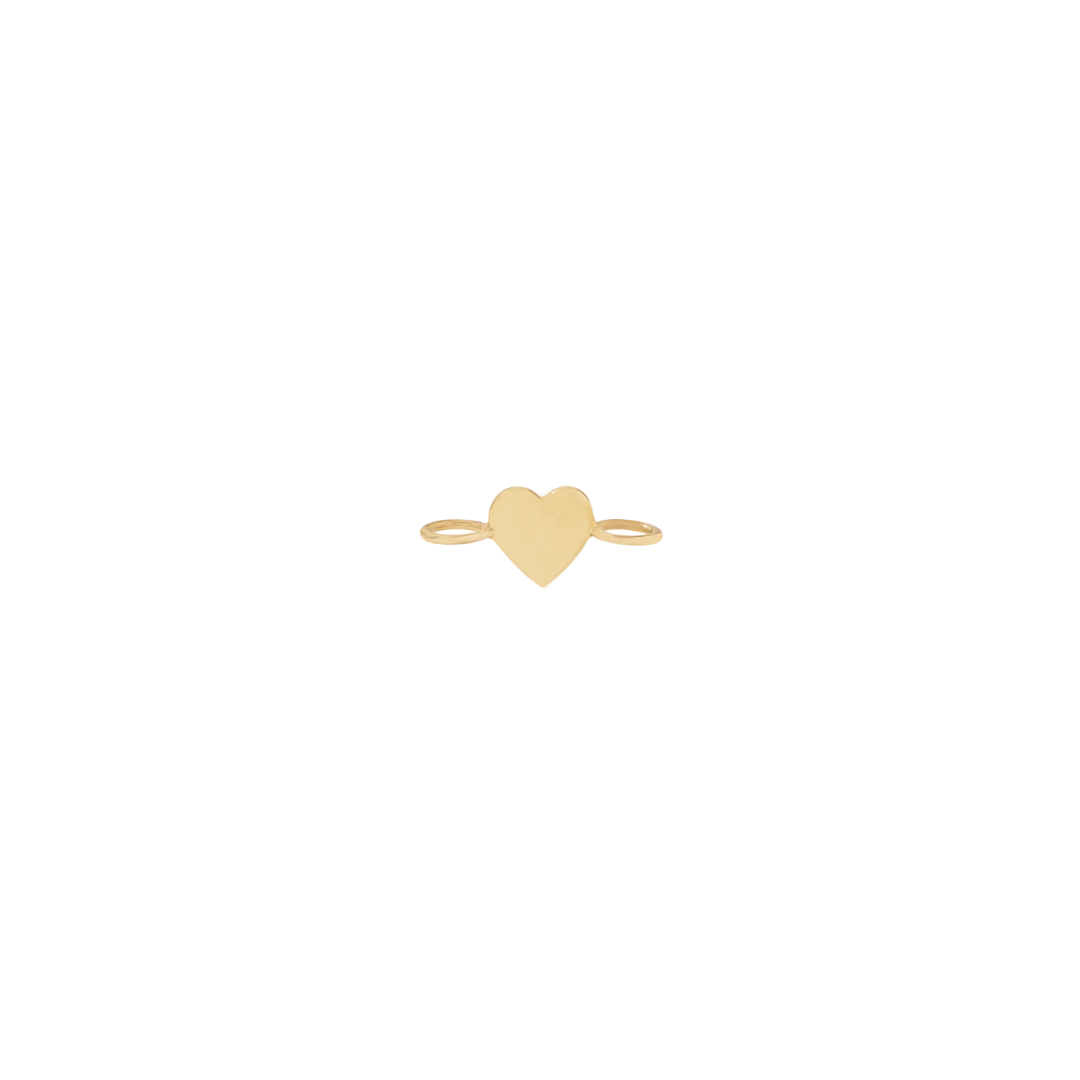 Heart Connector Charm - Solid Gold