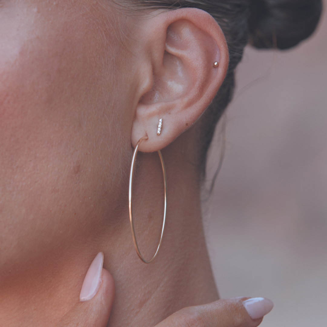 Thin top huggie earrings