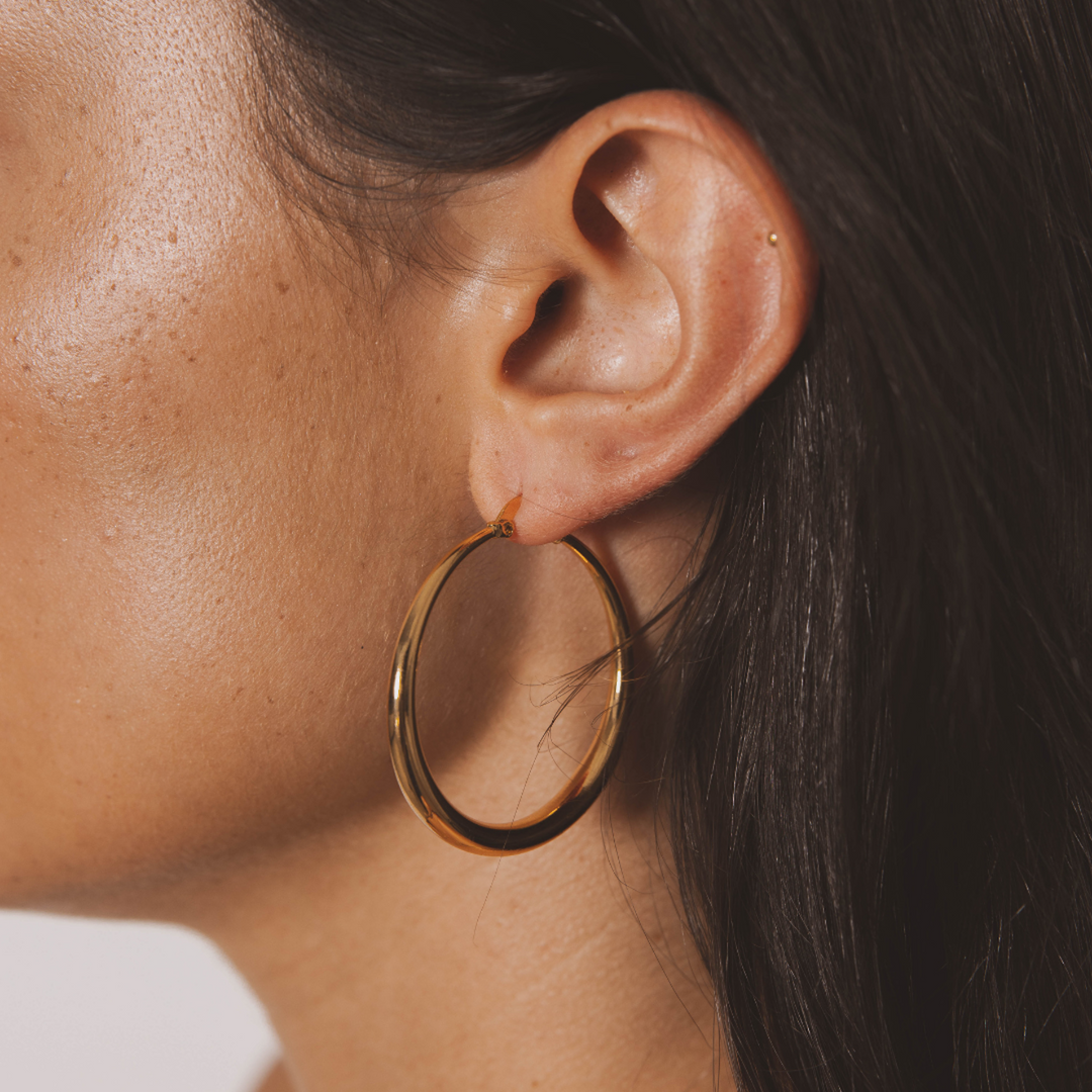 Greta Hoop Earrings - Gold