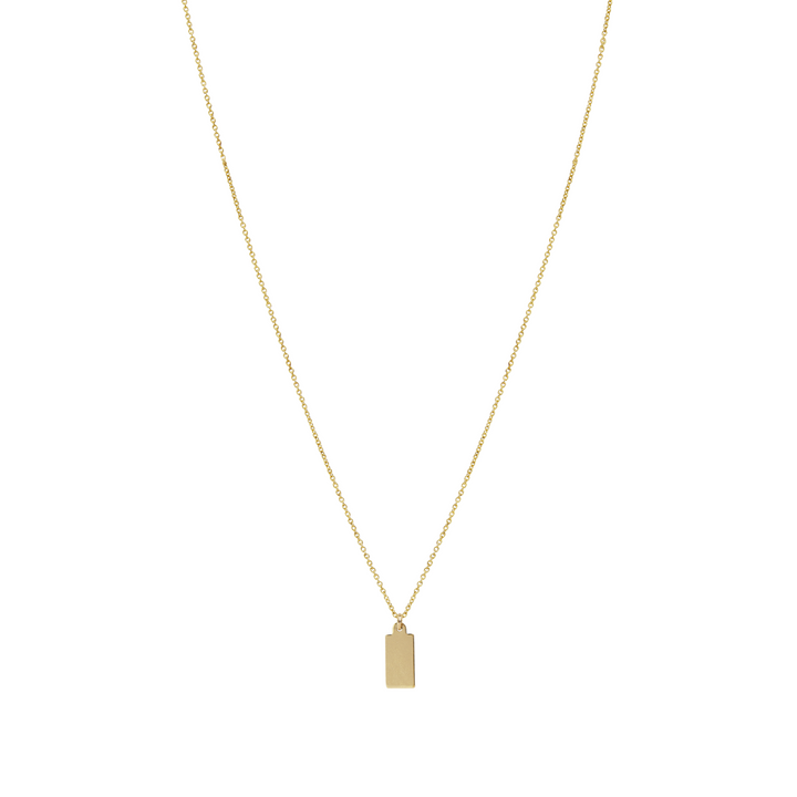 Engravable Tag Necklace - Gold