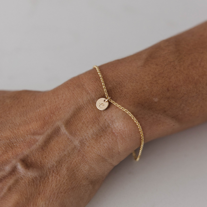 Engravable Plain Chain Bracelet - Gold