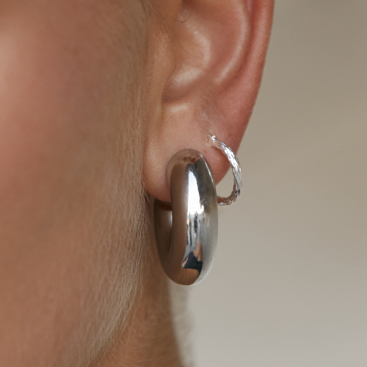Lottie Hoop Earrings 30mm - Silver