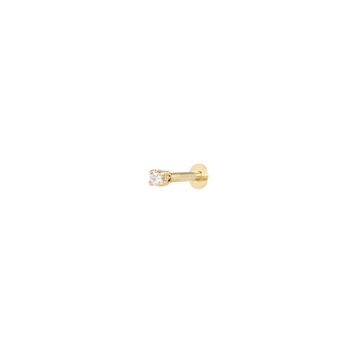 Round Cubic Zirconia Cartilage Earring 1.6mm  - Solid Gold