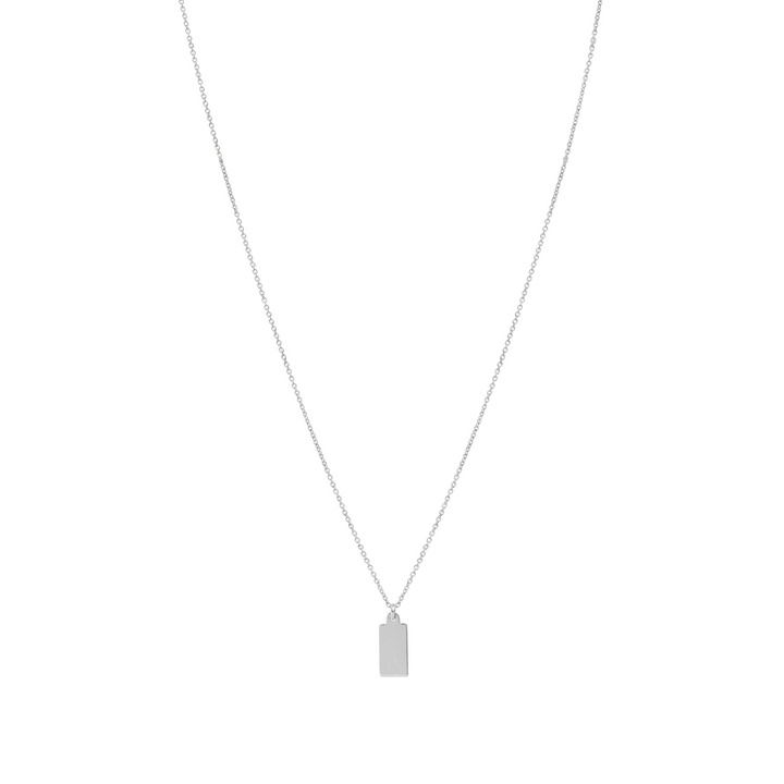 Engravable Tag Necklace - Silver