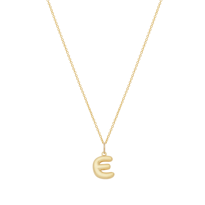 Bubble Letter Necklace with Birthstone - Gold