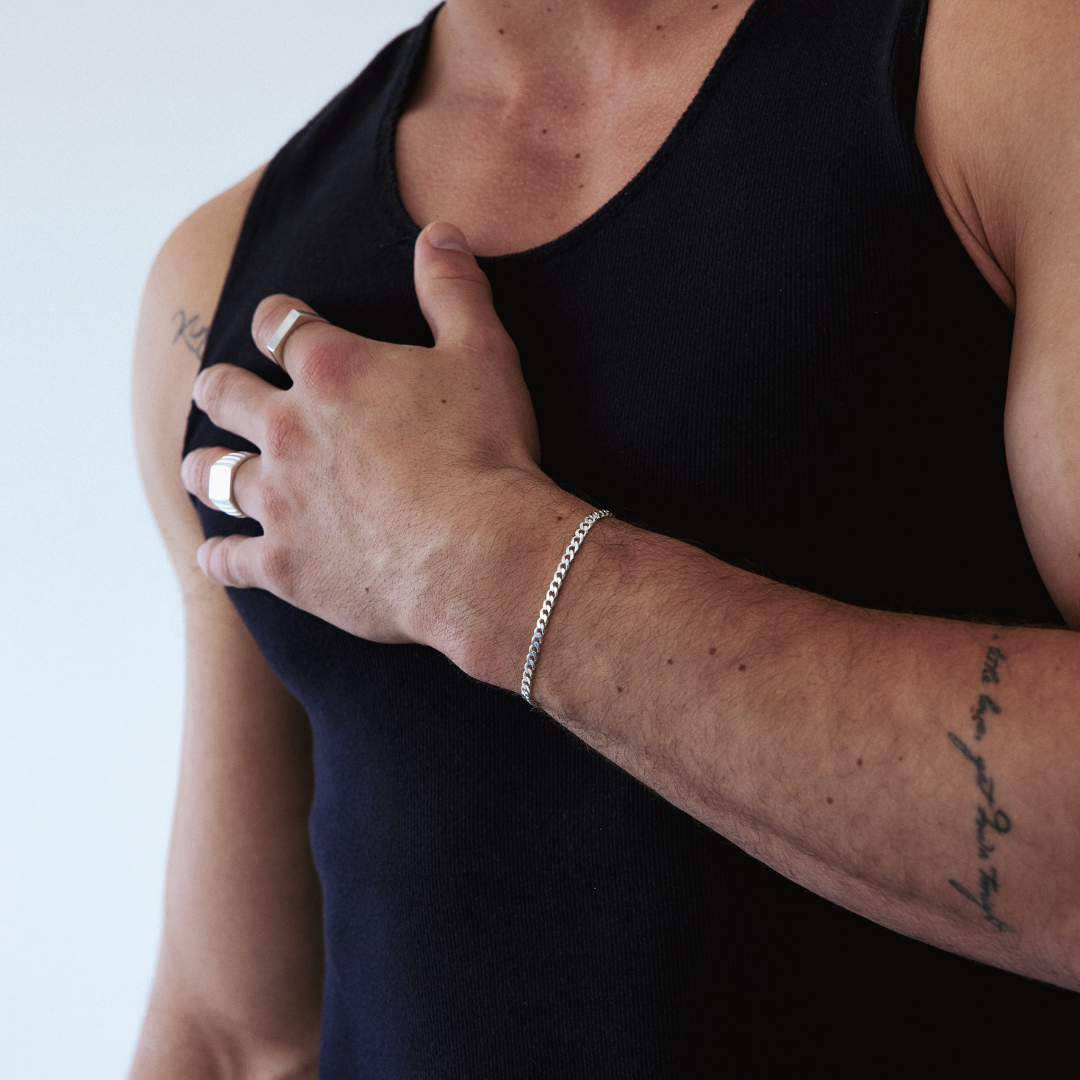 Mens curb 2025 chain bracelet