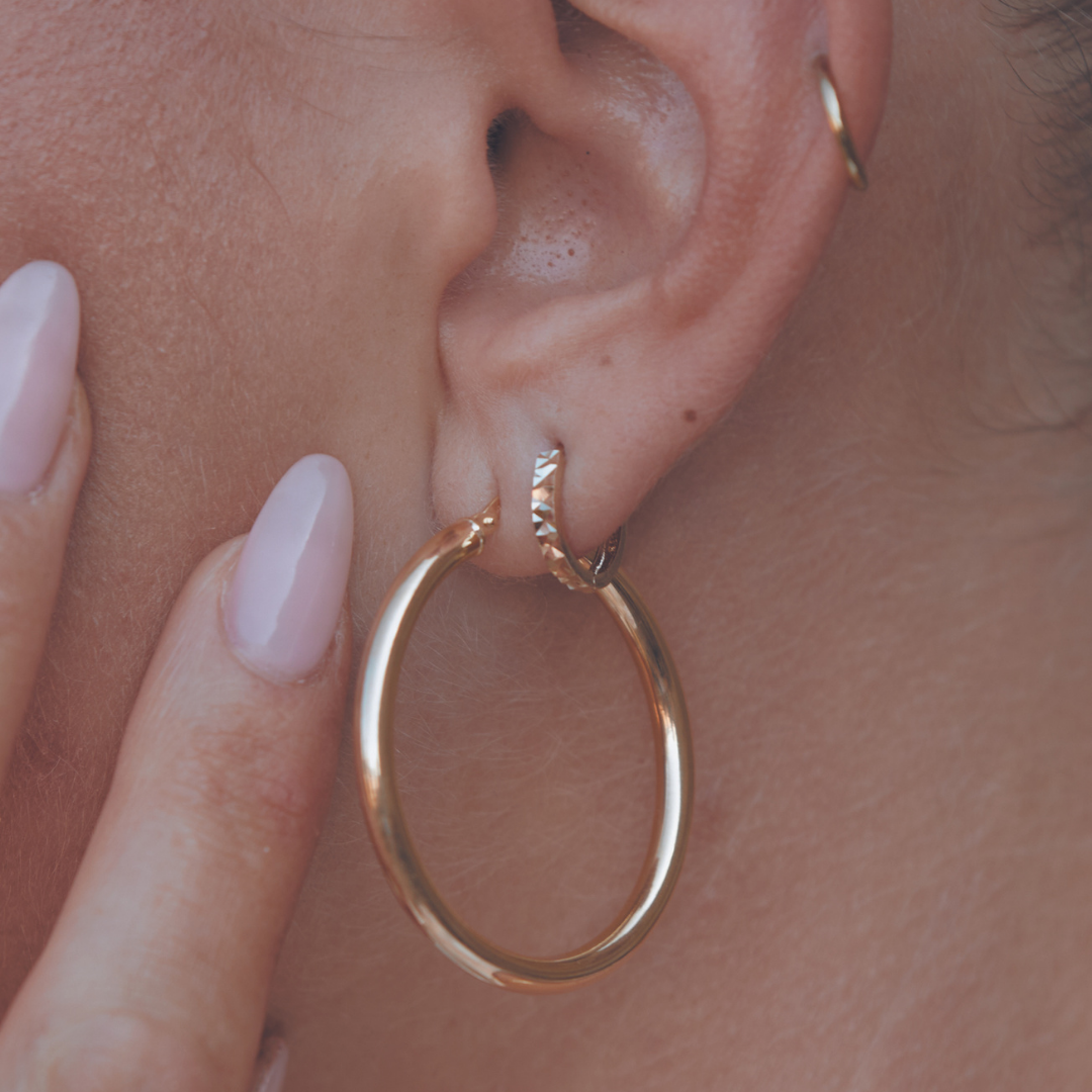 Ailiya Hoop Earrings 9k 35mm - Solid Gold