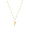 Bubble Letter Necklace - Gold - F